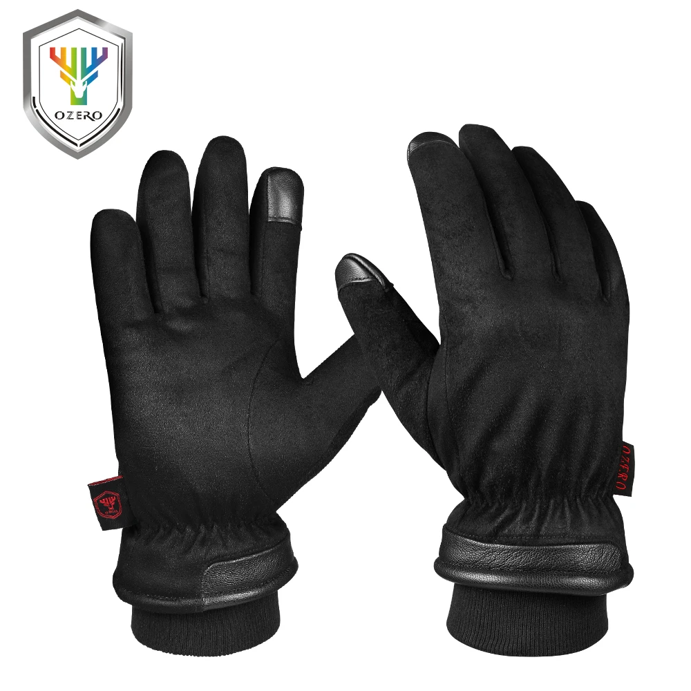 OZERO Waterproof Work Gloves Deerskin Winter Warm Driver Windproof