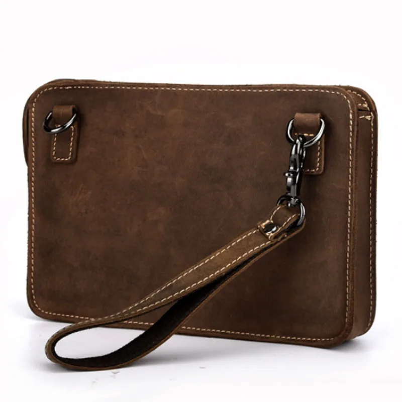 Мужской клатч мессенджер из воловьей кожи натуральной кожи|clutch bag|business bagcrossbody bag |