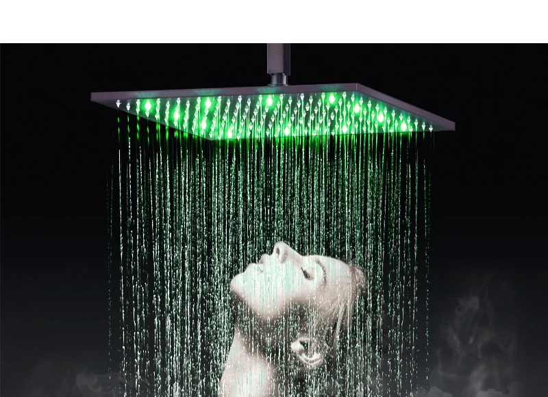 Premium Quality Brass Black Shower Set Bathroom 16 Rain Thermostatic Faucets ORB LED Shower Spout Diverter Mixer Handheld Set (5)