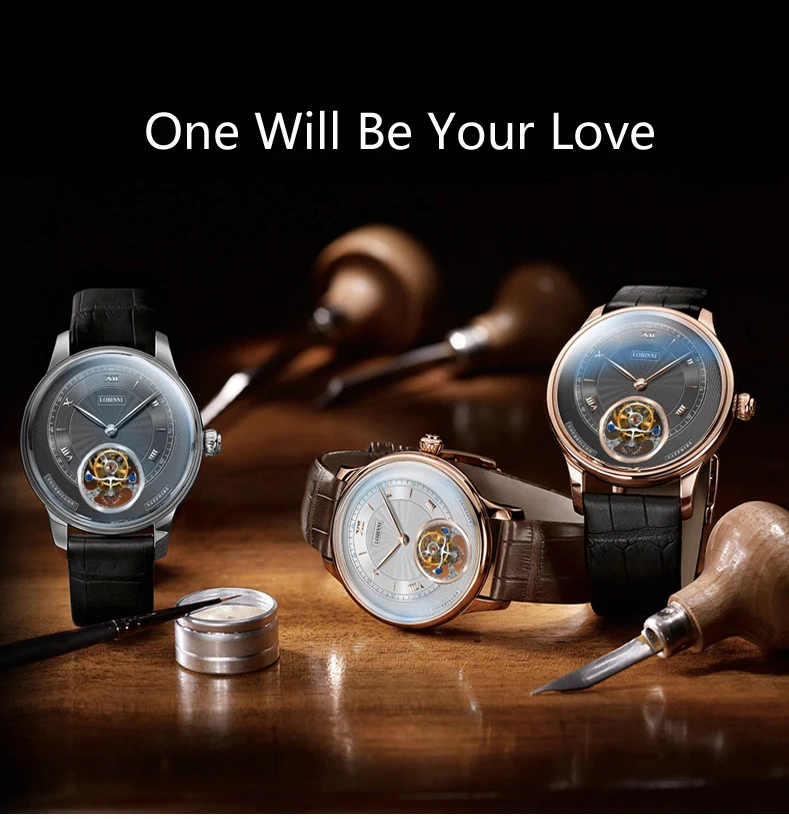 Швейцария LOBINNI люксовый бренд часы Мужчины турбийонные автоматические механические мужские часы сапфир водостойкие часы L8885-4