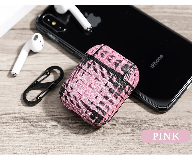 Airpods чехол Airpods 1 чехол микро-матовый защитный чехол с крючком чехол из искусственной кожи