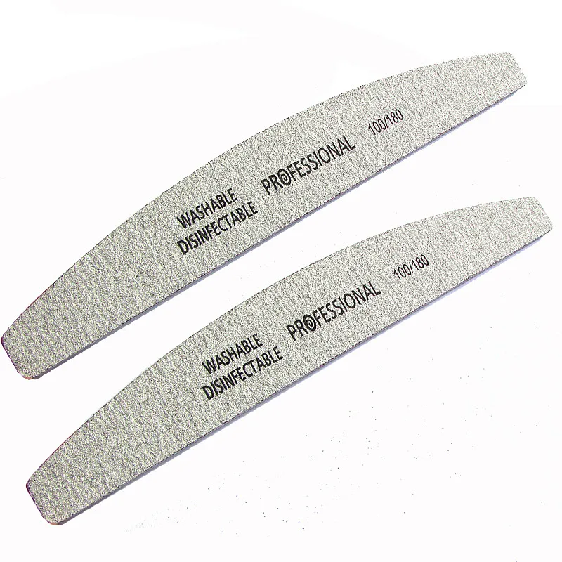 

Nail File 100/180 Sanding Buffer Block Pedicure Manicure Buffing Polish Beauty Tools Professional Nail Files Grey Boat 2PCS