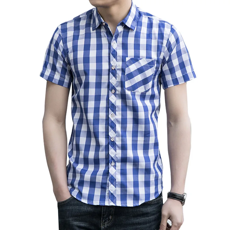 blue plaid shirt outfit men
