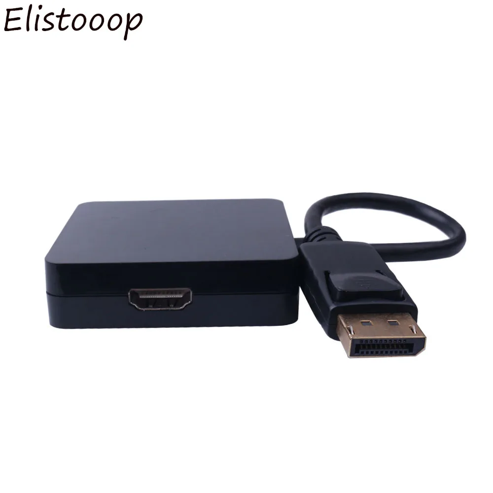 Elistooop дисплей на HDMI DVI VGA 3 в 1 Thunderbolt DP штекер гнездо адаптер конвертер кабель для