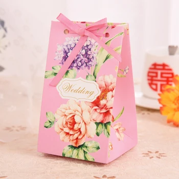 

100pcs,The wedding candy box,chocolate box,wedding party gift boxes,Free Ribbon,size:2.95"x2.95"x5.31",Free shipping