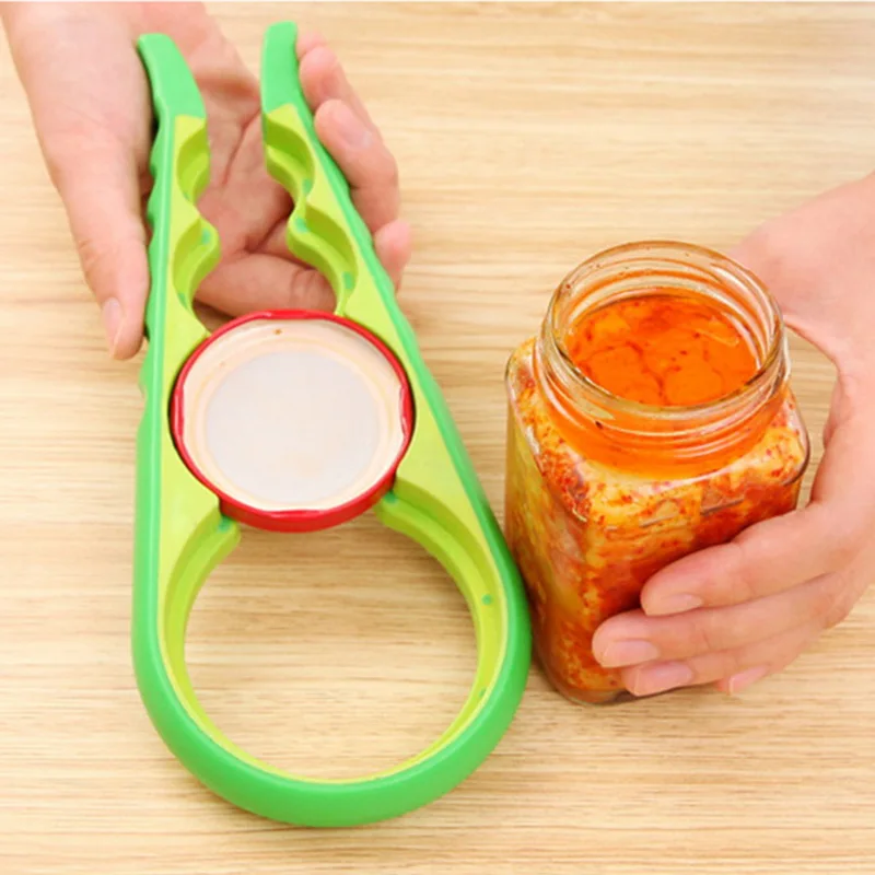 

Abay 4 in 1 Multifunction Screw Cap Jar Bottle Wrench Gourd-shaped Can Opener Screw PP Rubber Creative Kitchen Accessori