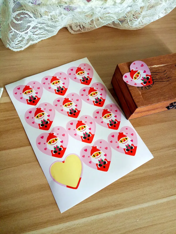 

600pcs/lot DIY Multifunction Heart Merry Cheristams series seal sticker for baking package Cookie package label wholesale