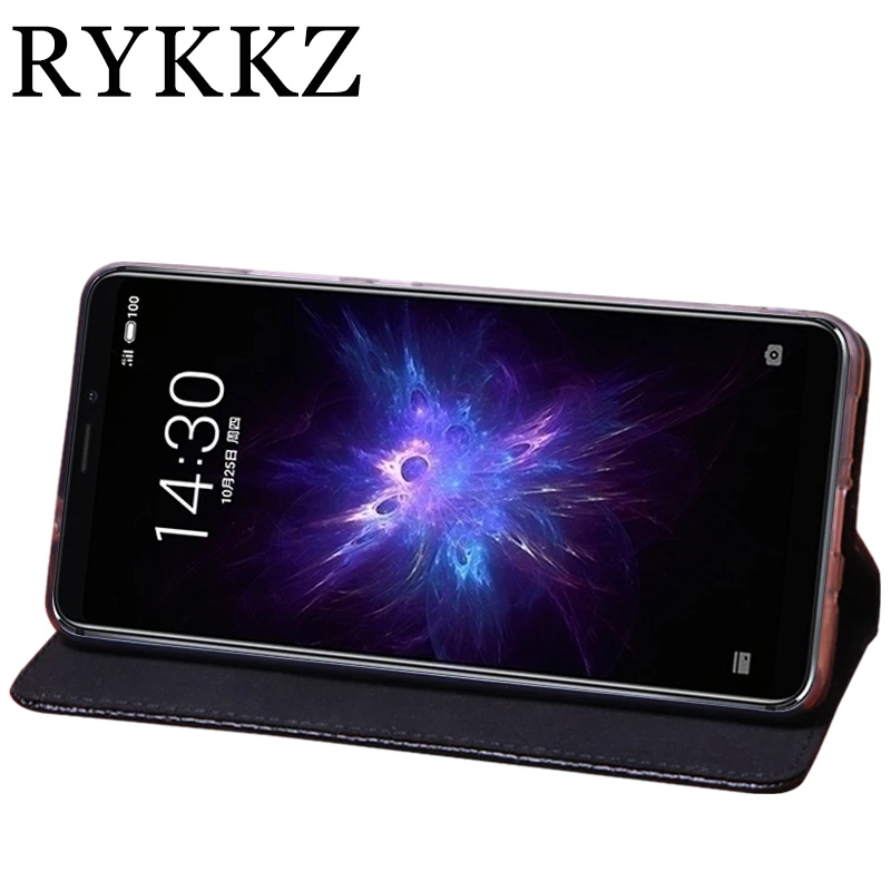 Роскошный кожаный чехол книжка RYKKZ для Meizu Note 8 подставка мобильного телефона MEIZU 6