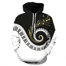 Musical Instruments Piano Fashion Autumn Winter Men/Women Thin Sweatshirts With Hat 3d Print Music Hooded Hoodies Tops Pullovers