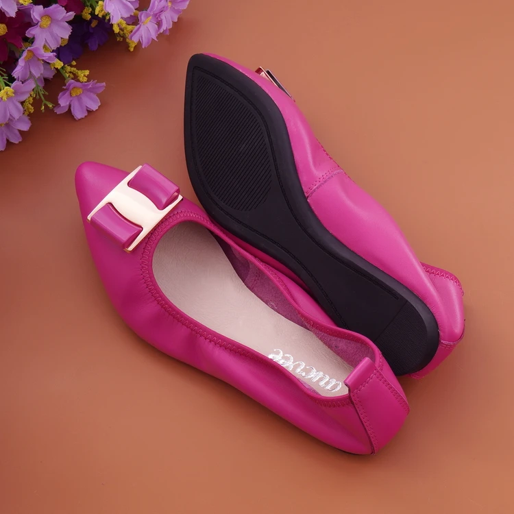 Lady Ballet Flat Shoes Spring 2018 Fashion Moccasins Women Shoes Pointed Toe Pregnant Women Loafers Genuine Leather Female Shoes (8)