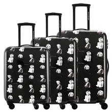 DAVIDJONES 20″24″28″ 3Piece spinner Luggage Sets Multiwheel Hardside PC + ABS Vintage Trolley carry-on 20” borading suitcase