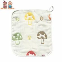 10 шт./лот 6 слоев натуральный хлопок марли Полотенца Детские слюни мультфильм Многофункциональный печати толстый платок atrk0061