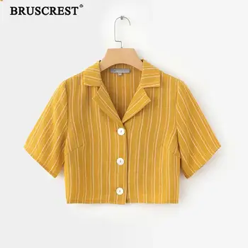 

Korean style women shirts summer button yellow womens tops and blouses Streetwear female casual short sleeve ladies tops blusas