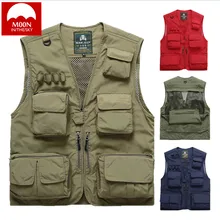 MOON men 3XL открытый жилет Мульти-карман Рыбалка фотография специальный Досуг утолщенный жилет Мульти Карманы жилет куртка XB-051