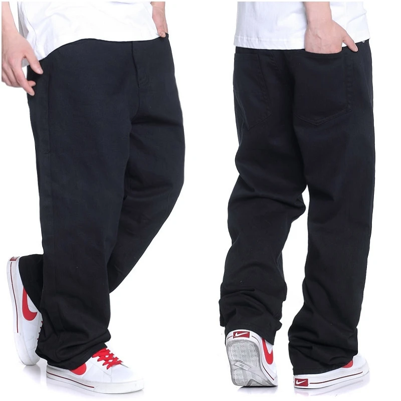 2019 Новые мужские джинсы мужские скейтерские штаны модные повседневные брюки свободные прямые черные джинсы размер 30-38 40 42 44 46