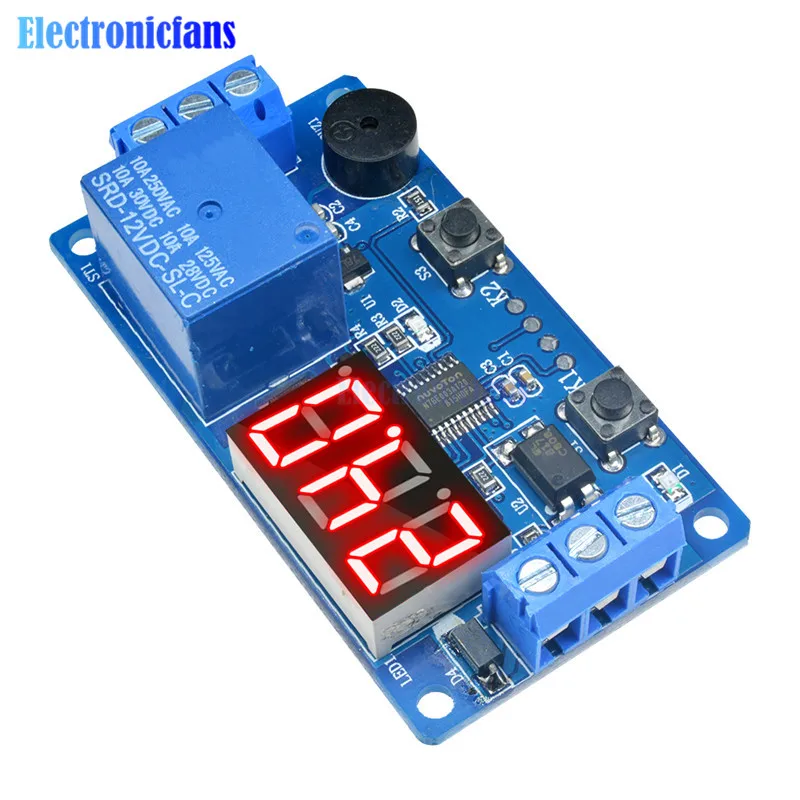 New 12V LED Display Delay Timer Control Switch Buzzer Module 2//3 Position Case