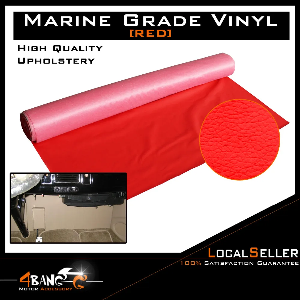 

109" x 54" 278cm x 139cm Red Waterproof Yacht Marine Boat Leather Vinyl Fabric Renovate Upholstery