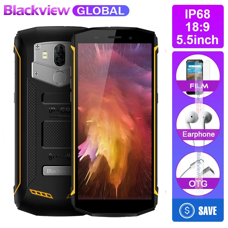 Blackview Bv5800 IP68 водонепроницаемый аккумулятор 5580 мАч с большой батареей 4G 18:9