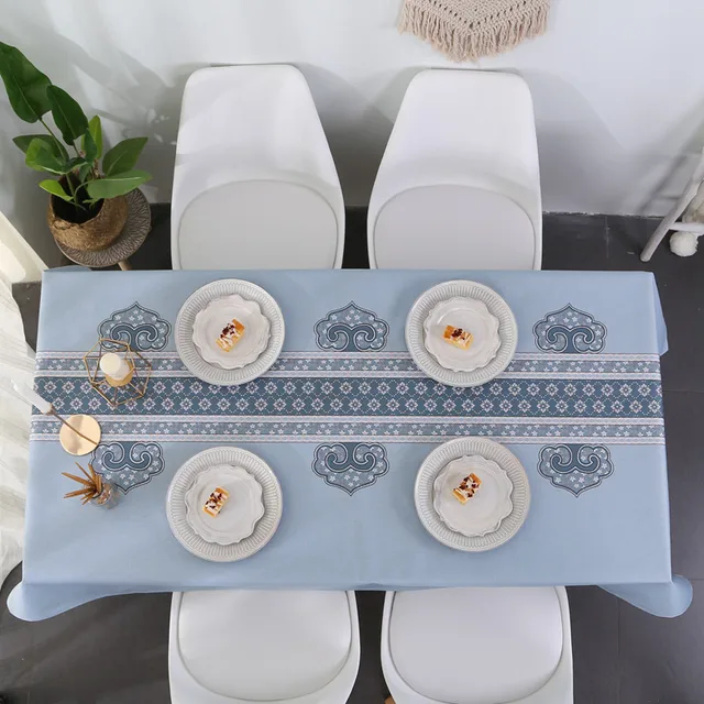 Buy Blue Pac Waterproof Table Cloth Cotton And Linen