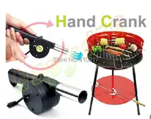 2pcs BBQ hand fan starter blower Barbecue grill fire cranked outdoor picnic camping BBQ Barbecue tool fan Blower hand crank