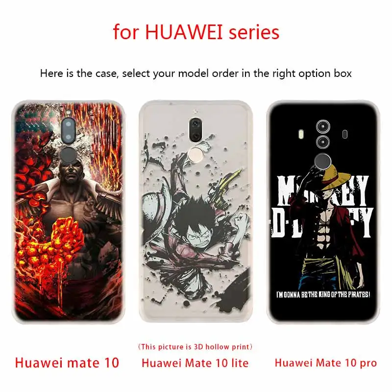 Чехол из японского аниме ONE PIECE мягкие силиконовые чехлы для Huawei Mate 10 Lite 20 Pro 20X S Y5