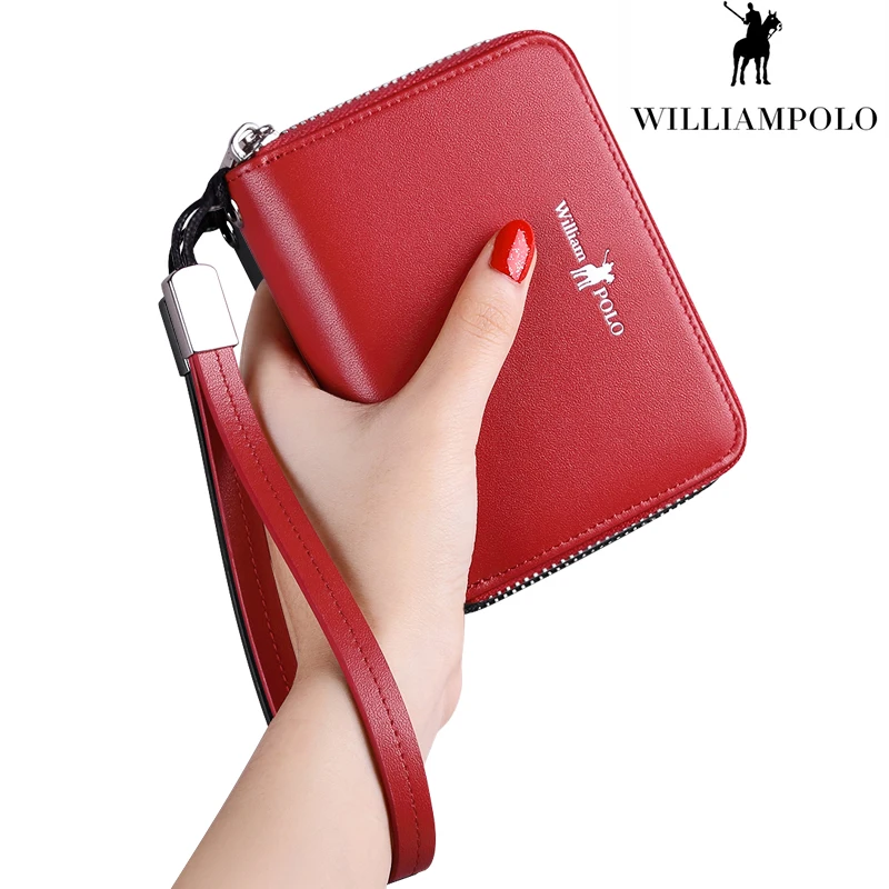 

WILLIAMPOLO Genuine Leather 30 Card Holder Wallet Case Small Wallet Zipper Case PL185166