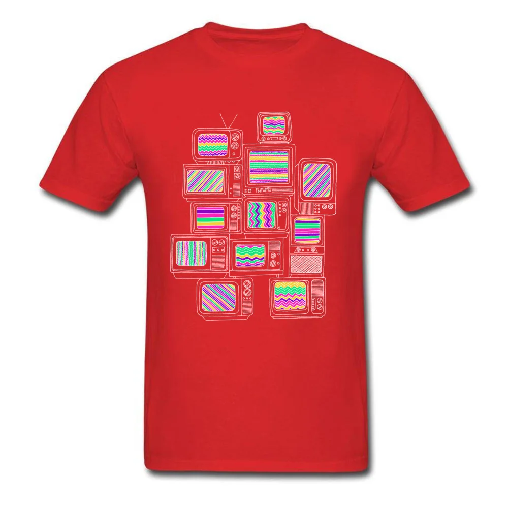 Cool Short Sleeve Tops & Tees Summer Fall O-Neck Pure Cotton Men T Shirt Interference Cool Tee-Shirts Family Top Quality Interference red