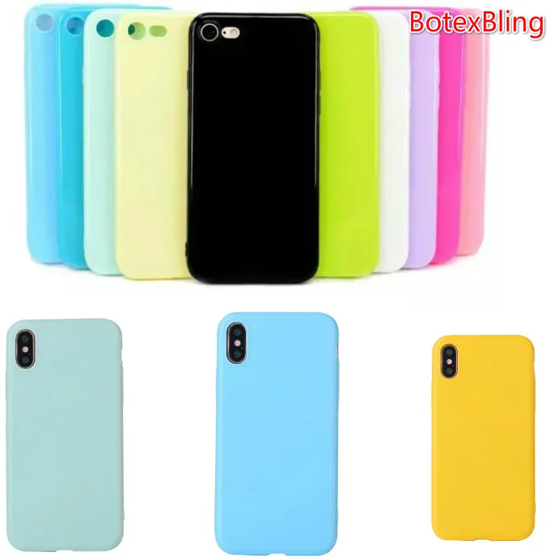 

BotexBling Simple candy colour smooth TPU soft silicone cases for iphone X case slim 8 8plus 7 7plus 6s plus 6plus 5s 5 se
