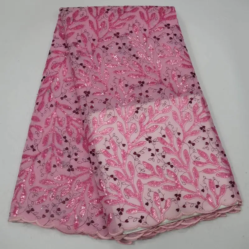 

2018 Women Nigerian Lace Fabric Latest African Lace Fabric High Quality Embroidered French Tulle Lace Fabrics With Sequin