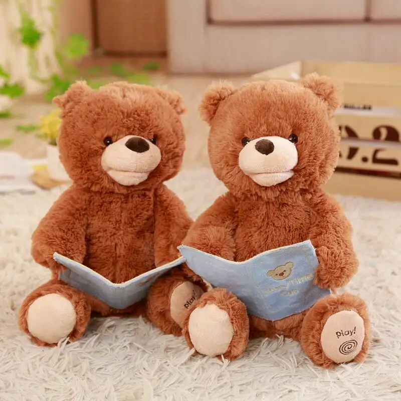 1 шт. 30 см Peek a boo Story time Медвежонок прекрасный мягкий наполнитель электрические игрушки плюшевый медведь образовательная Интерактивная Детская подарок на день рождения