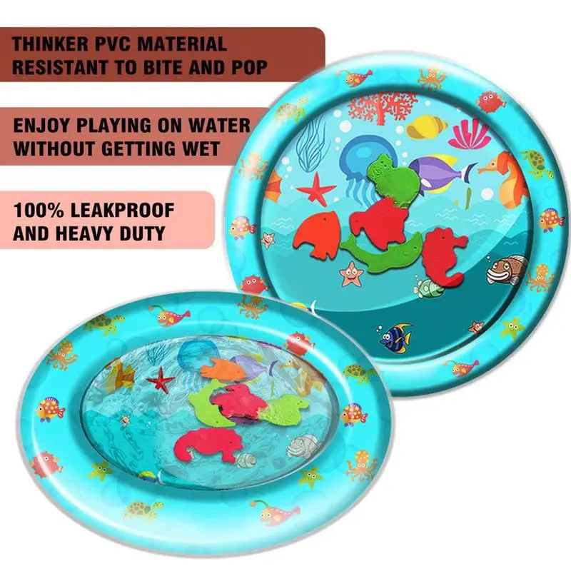 lower price  Baby's Inflatable Water Mat Cushion Pad Star Round Shape Water Play Mat Tummy Activity Center for K