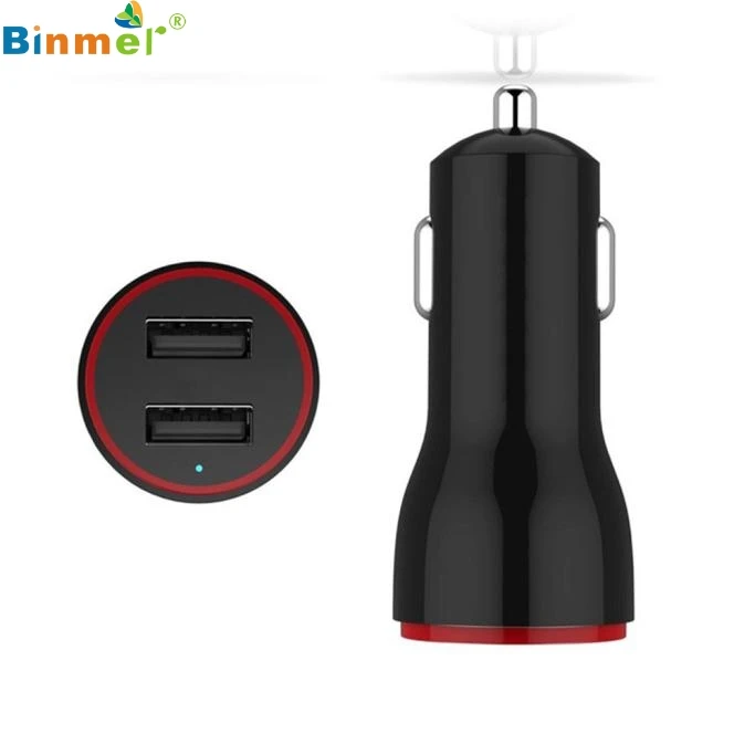 Binmer Mini Car Charger 2 USB Port Adapter Automatic Identification Device Charger Power Supply for Universal Mobile Phones hot