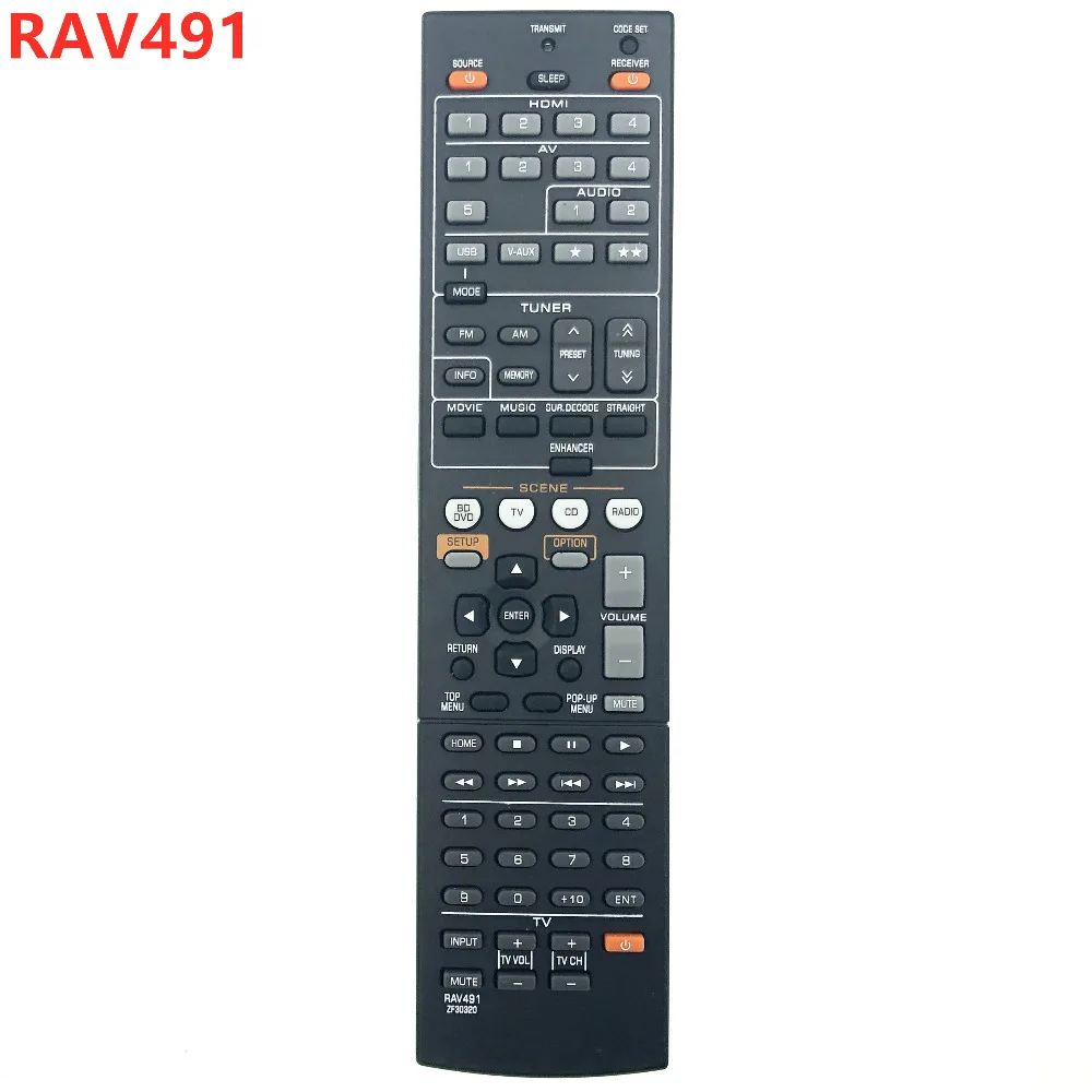 

NEW REMOTE CONTROL RAV491 ZF30320 FOR YAMAHA AV Receiver REPLACE RAV375 RX-V375