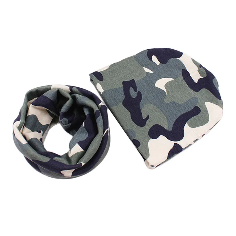 

Headwear Baby Hats for girl Baby Toddler Infant Winter Camouflage Cotton Hat Scarf Set Boys Winter Hat czapki dla dzieci #4S13LH