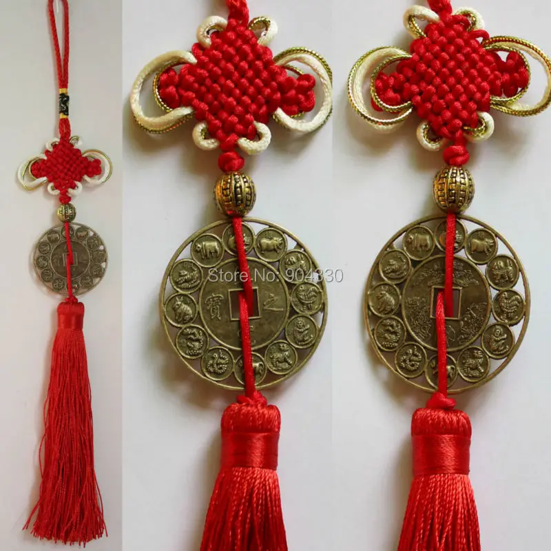 Free Shipping 1pc Red Feng Shui Chinese Knot Sheng Xiao Cinese Zodiac