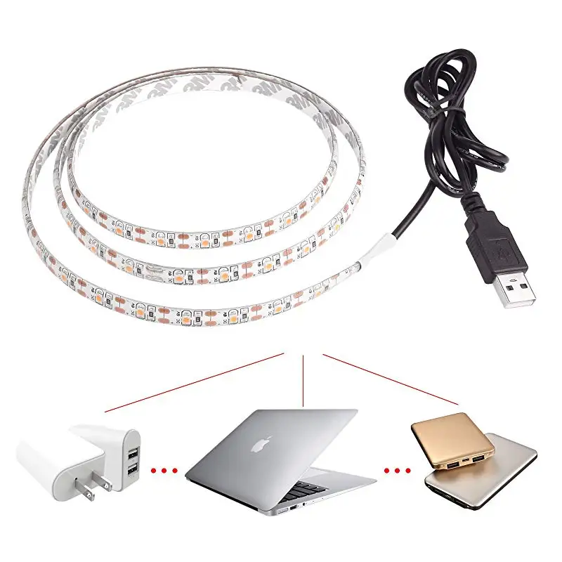 WASEDA USB DC 5VLED полоса света ТВ фоновое освещение SMD5050 5V Гибкая светодиодная лента 50