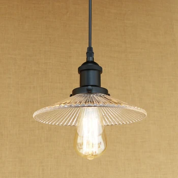 

Retro E27 light glass lampshade pendant lamp vintage hanging American Loft style kitchen living room lighting fixture luminaire