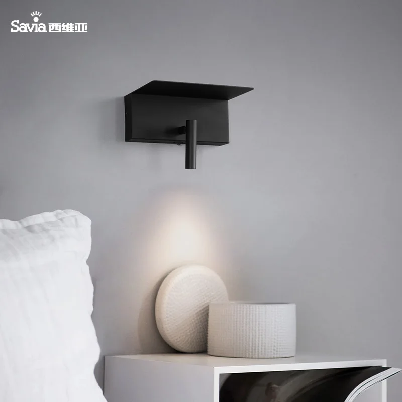 USB Светодиодная лампа для чтения Savia 3 Вт алюминиевая настенная отеля
