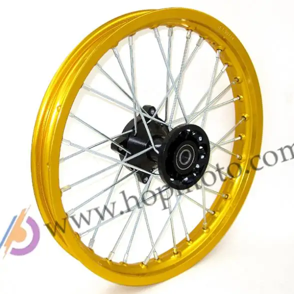 Hmparts Alloy Wheel Rim Anodised 14 " Front Gold Pit Bike Dirt Bike Cross 