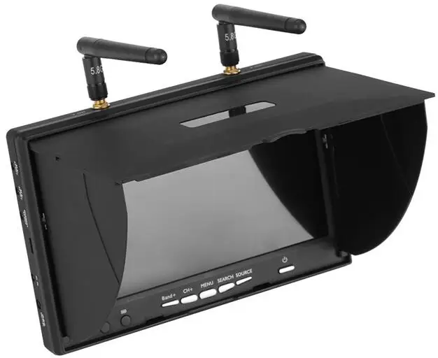 5.8G 40CH 7 Inch Raceband FPV Monitor 800x480 With DVR Build-in Battery Video Screen For FPV Multicopter
