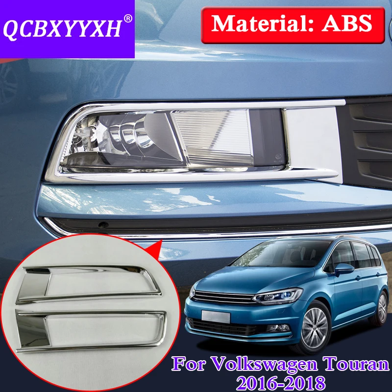 

Car Styling ABS Front Fog Light Frame Cover For Volkswagen Touran 2016-2018 Rear Fog Lamp Sequins Strim Decoration Accessories