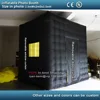 Free shipping 2.5m LED lighting inflatable photo booth with window LED inflatable photo enclosure tent inflatable cube tent 2