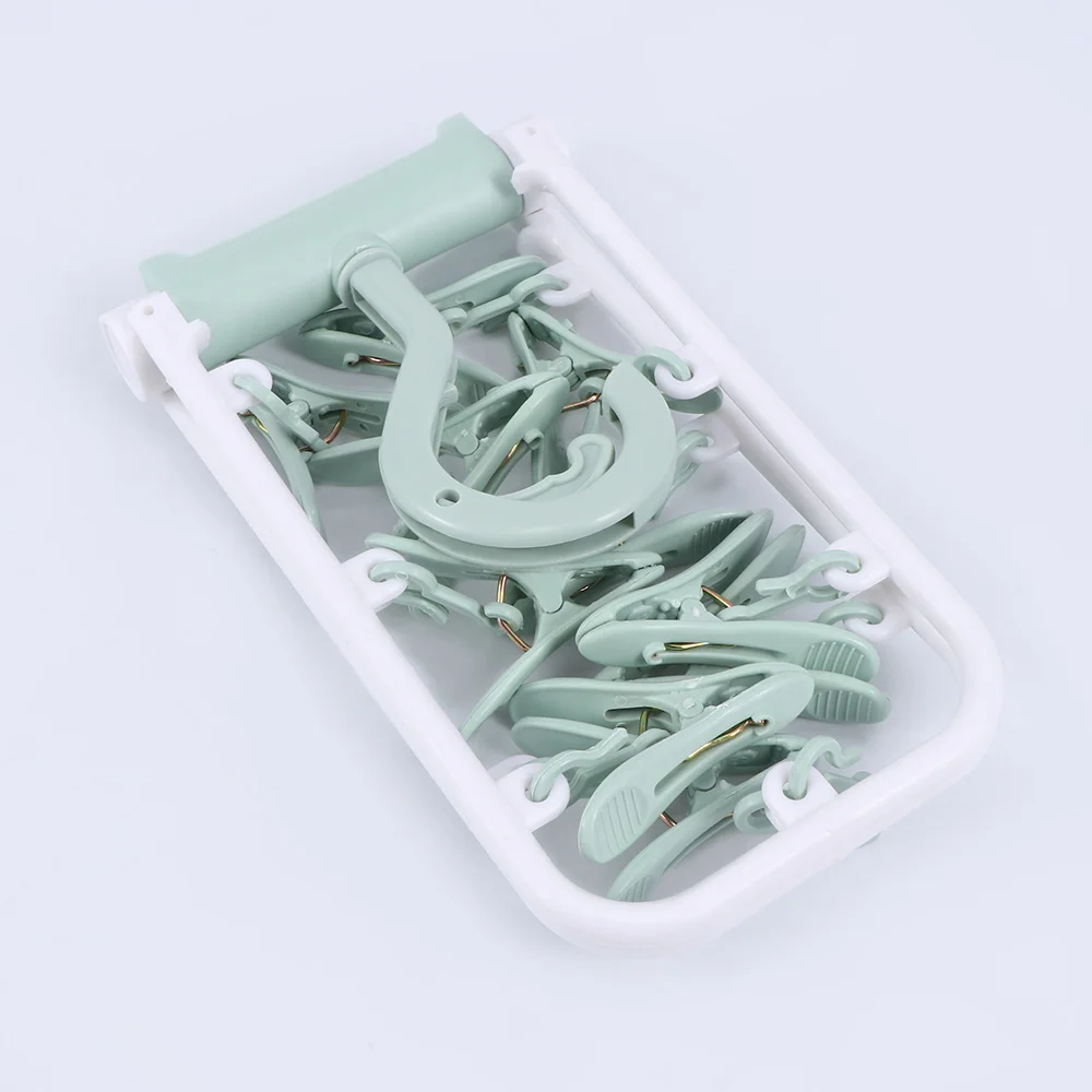 

Colours Plastic Folding Clothes Hanger 12 Clothes Hanger Socks Hanger Colorful Windproof Fashion Dryer Hanger Home Storage