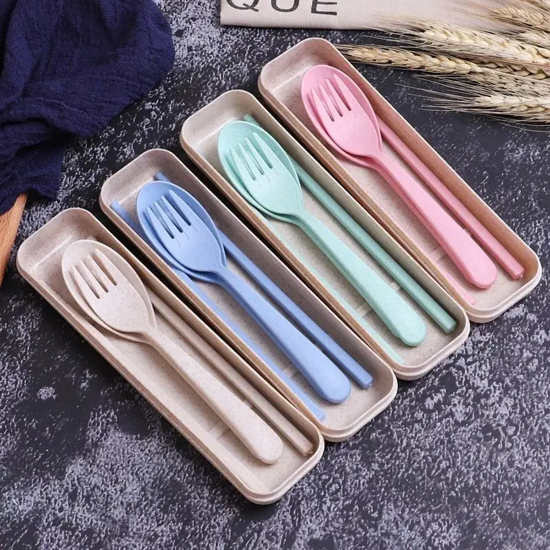 Wholesale Children Portable Flatware Sets 3 in 1 Chopsticks,Spoon,Folk