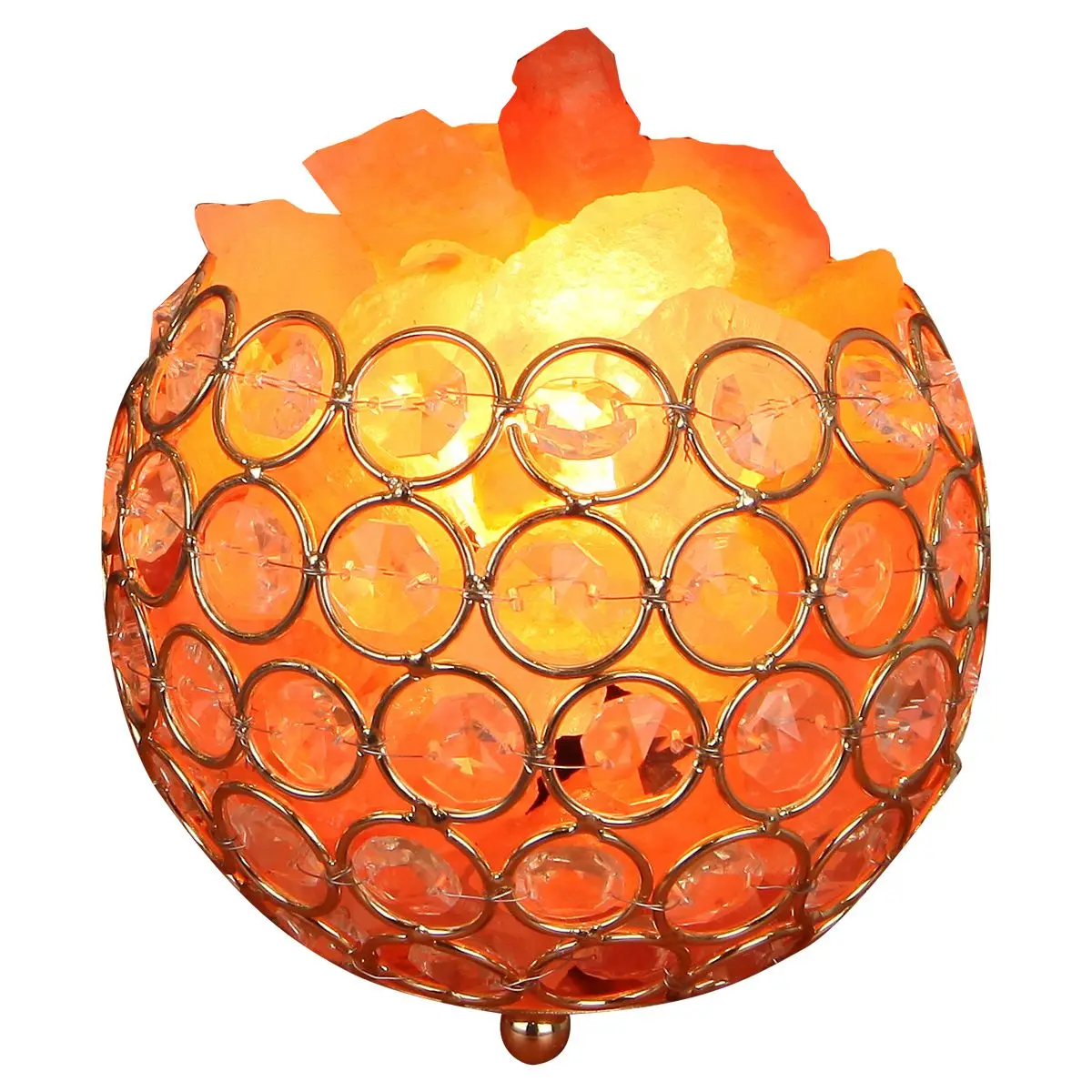 

GYTB Himalayan Salt Lamp gold Crystal Sea Salt Rock Lamp Bowl 15W Bulbs,Alloy Base,Dimmable Controller,UL-Listed Cord,US Plug