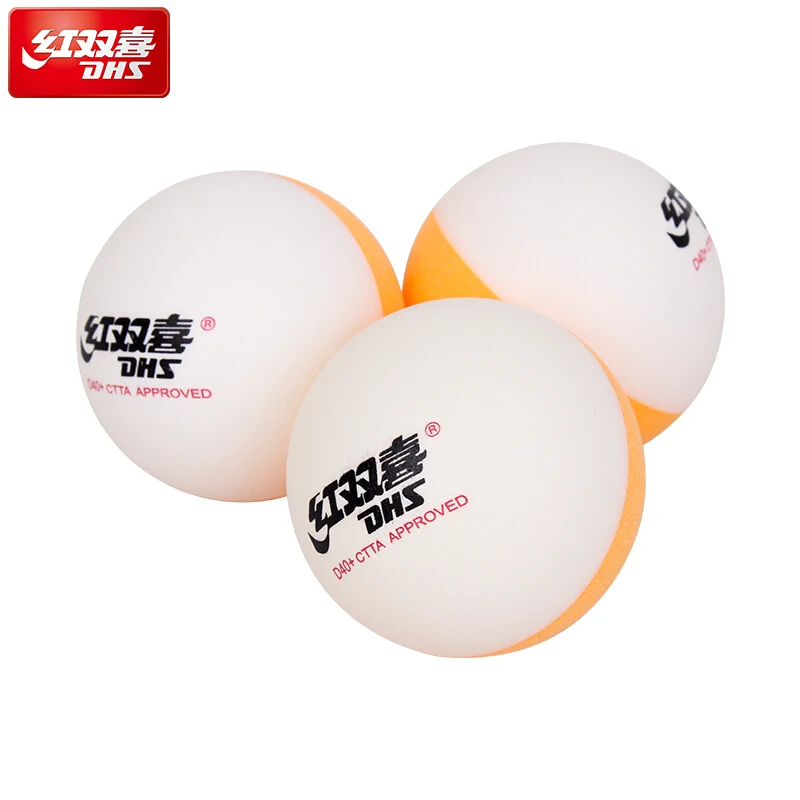 50Pcs Double Happiness DHS D40 3-Star Table Tennis Plastic Balls Color White 