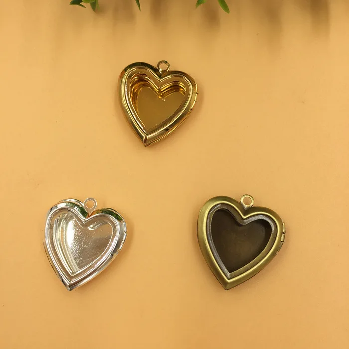 20mm 10pcs Heart Photo Frame Locket Box Copper Antique Bronze Tone Pendant DIY Vintage Jewelry | Украшения и аксессуары