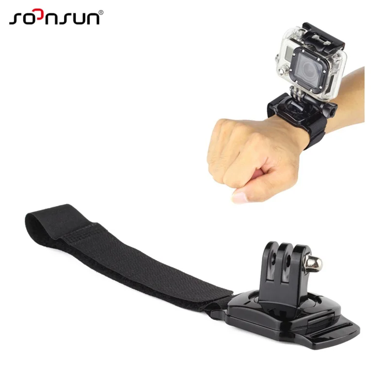 Ремешок на запястье SOONSUN с вращением 360 градусов для GoPro Hero 7 6 5 4 3 + SJCAM Xiaomi Yi Go Pro