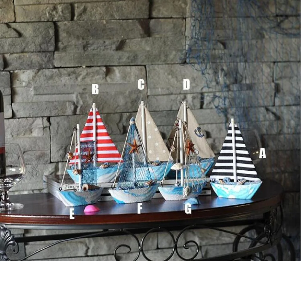 

3 X Handcrafted Wooden Nautical Fish Net Sailing Ornament Home Desktop Decor