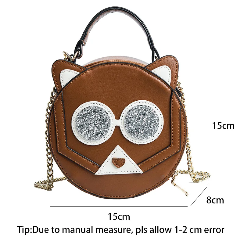 Women Patchwork Handbag Female Leather Roll Circular Bag Famous Crossbody Shoulder Bags Animal Chains Fashion Tote Sac SS7316 (6)